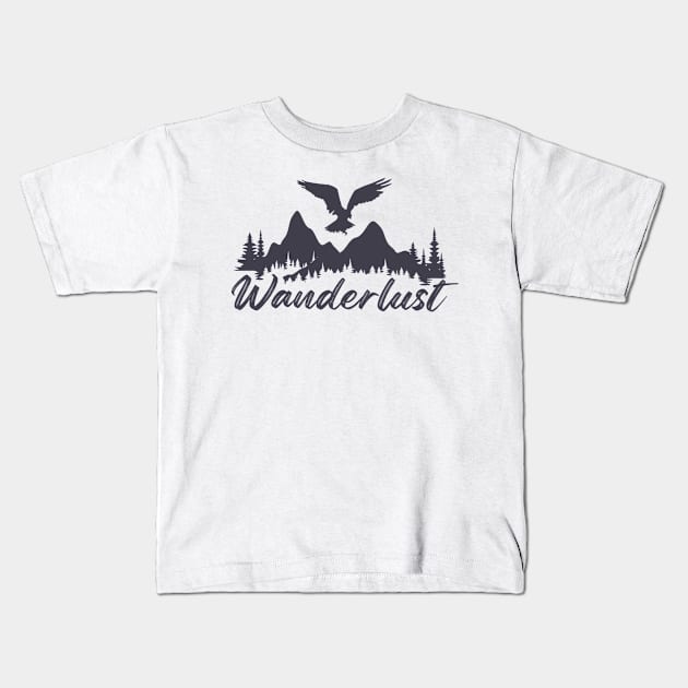 Wanderlust Kids T-Shirt by blueberry cheese ice cream